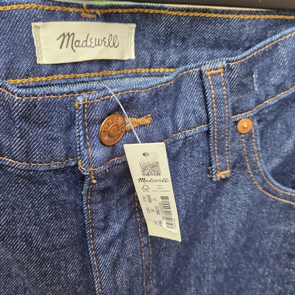 NWT Madewell High Rise Jeans - Deep Indigo - Picture 4 of 7